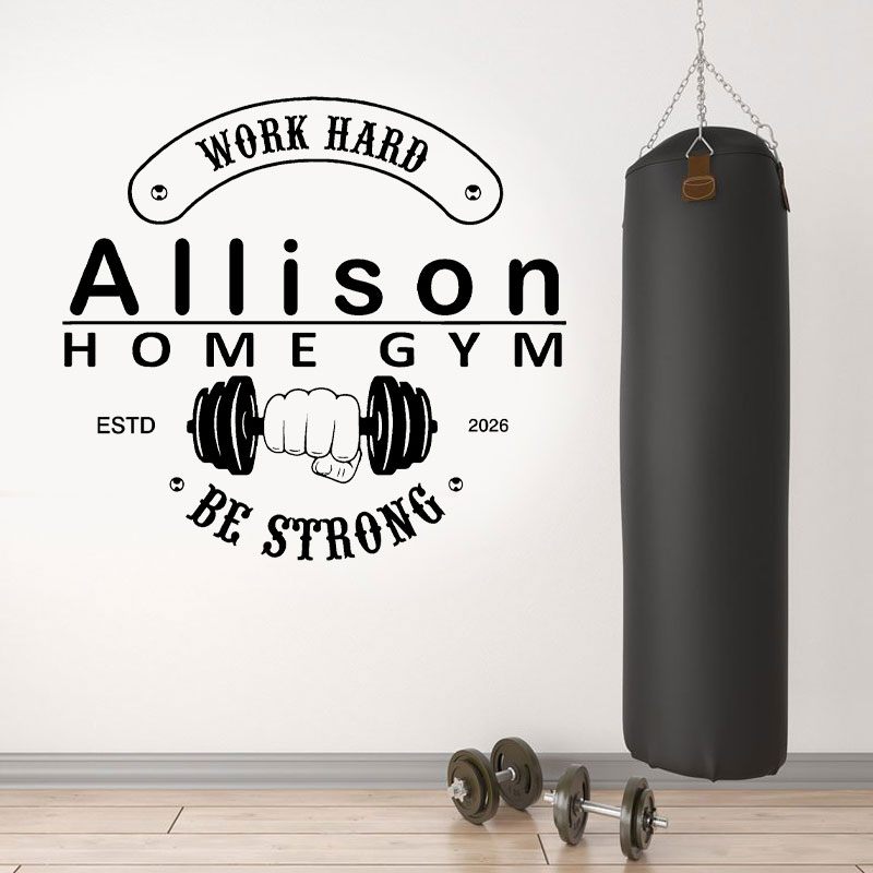 Home Gym Names - Personalized Name + Text + Established