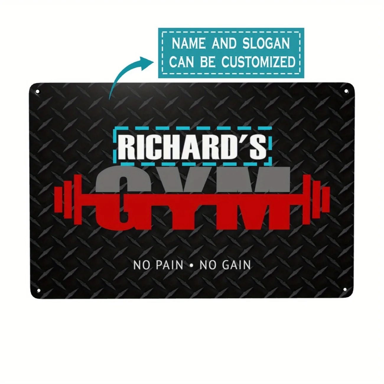 Home Gym Names - Custom Name Metal Gym Sign Motivational