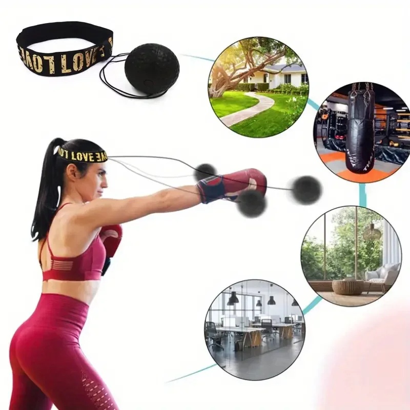 Home Gym Academy - 1/3Pcs Boxing Speed Ball Head-Mounted Pu