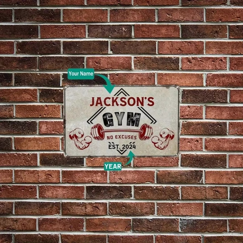 Home Gym Names - Custom Personalized Vintage Name Gym Sign
