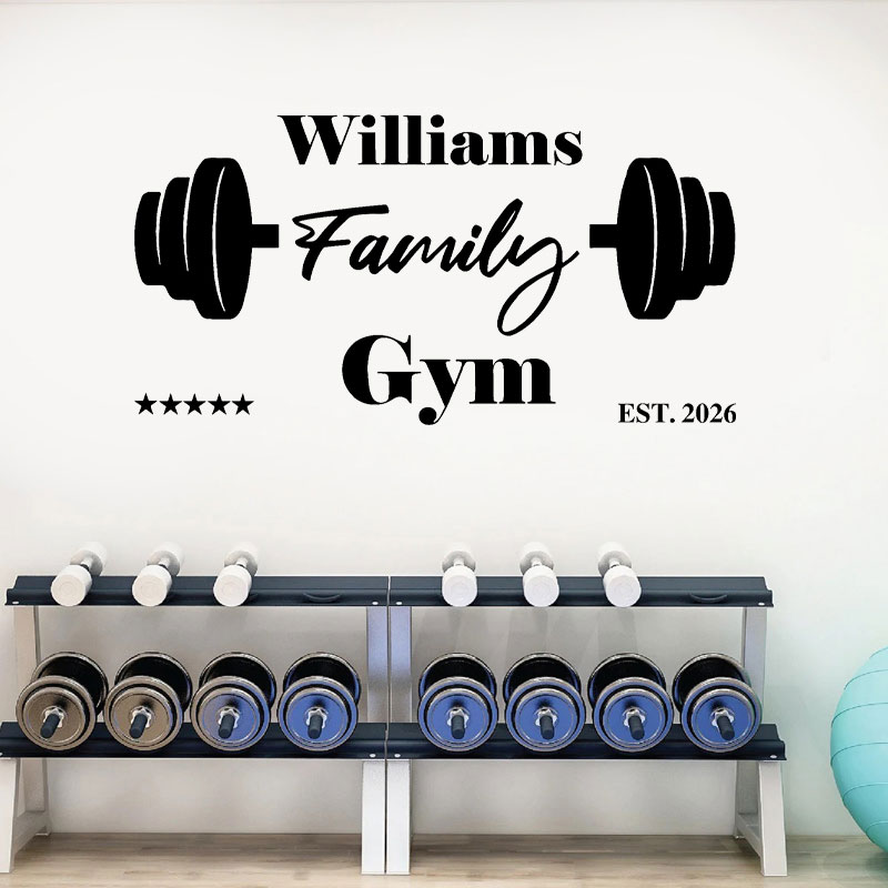 Home Gym Names - Custom Family Name Gym Wall Decal-