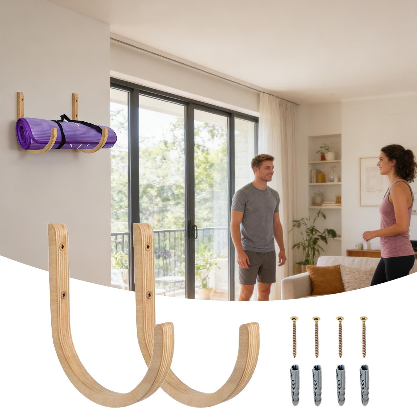 Yoga Mat Holder 2 Pieces Woode - đánh giá và giá Home Gym Folding Rack