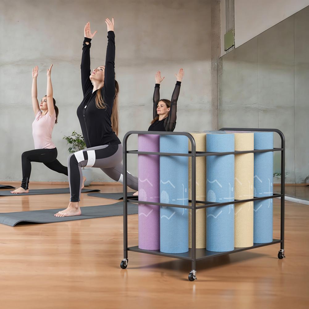 Yoga Mat Storage Rack with Whe - đánh giá và giá Home Gym Folding Rack