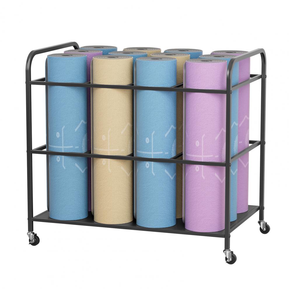 Yoga Mat Storage Rack with Whe - đánh giá và giá Home Gym Folding Rack