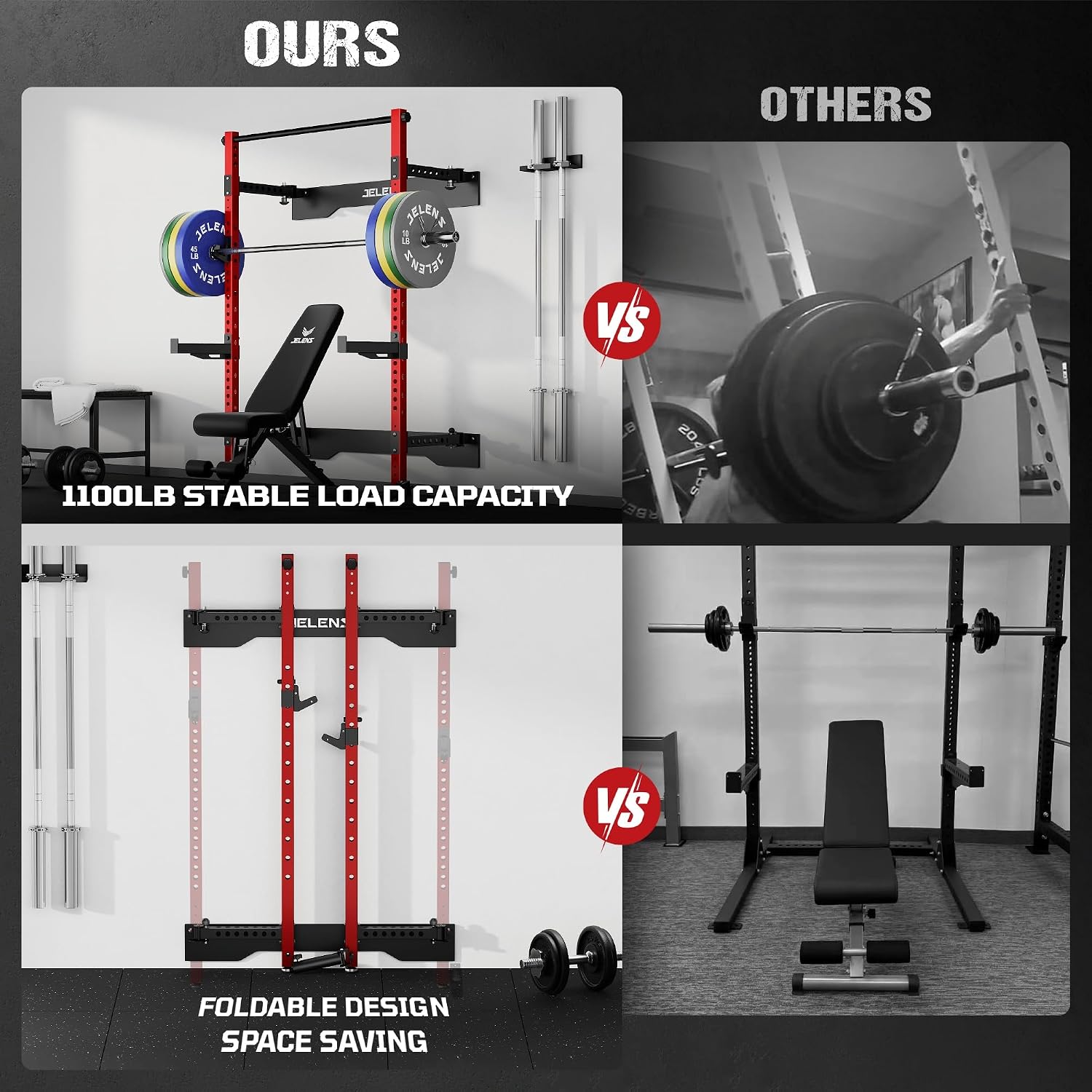 Wall Mounted Folding Squat Rac - đánh giá và giá Home Gym Folding Rack