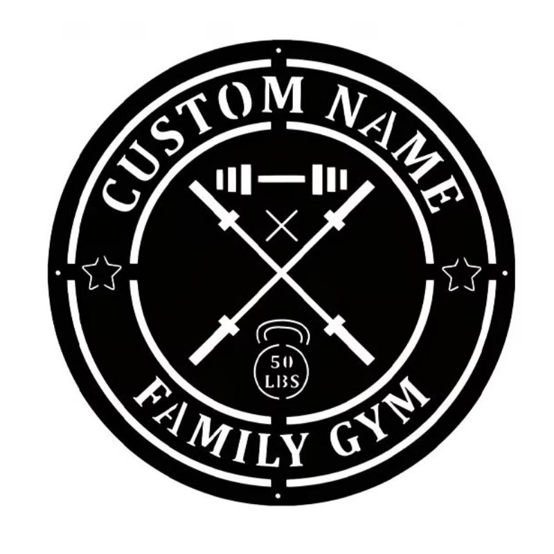 Custom Gym Metal Sign with Bar - đánh giá và giá Home Gym Names