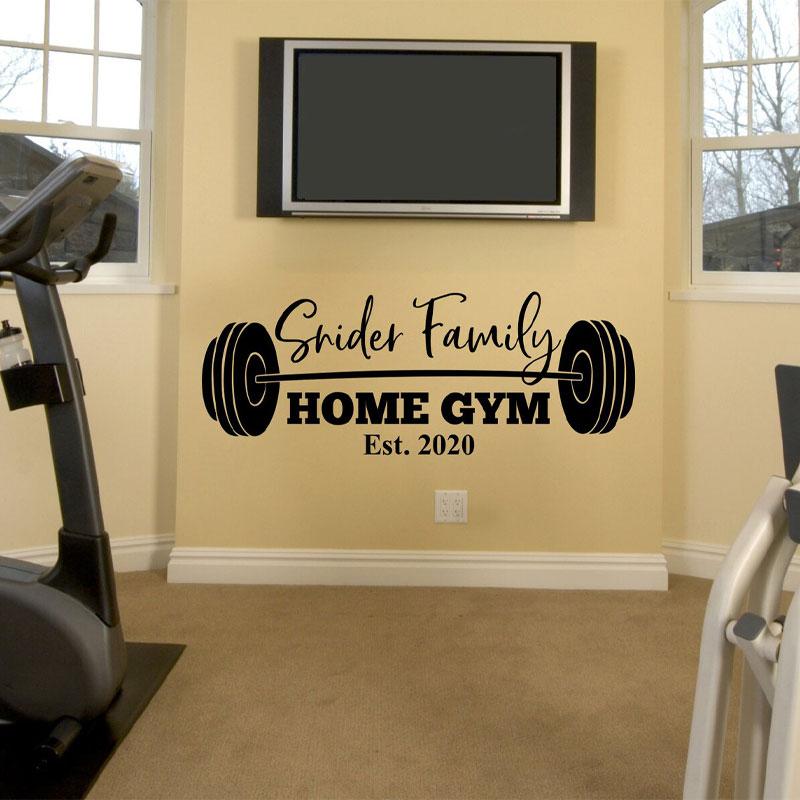Custom Family Name Gym Wall De - đánh giá và giá Home Gym Names