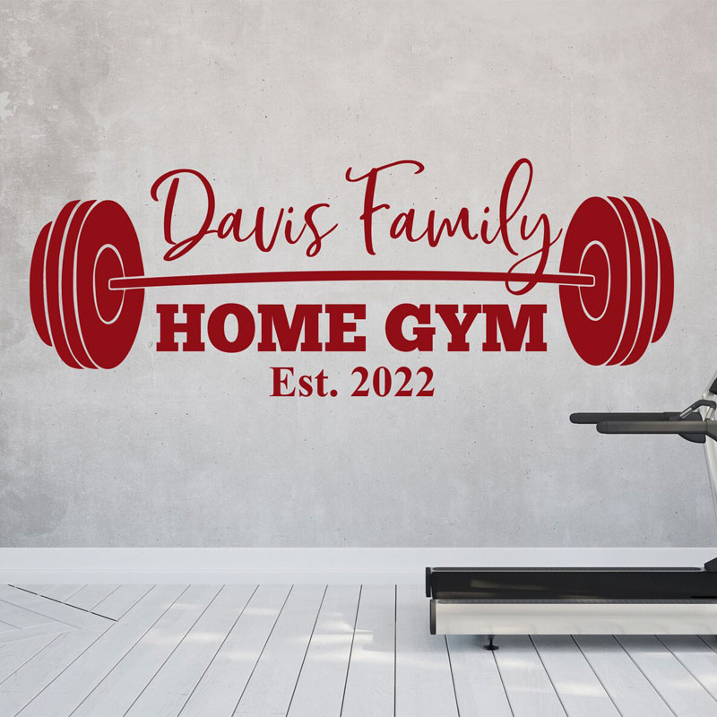Custom Family Name Gym Wall De - đánh giá và giá Home Gym Names