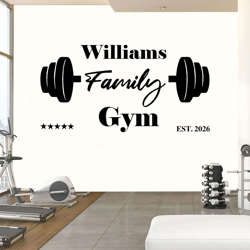 Custom Family Name Gym Wall De - đánh giá và giá Home Gym Names